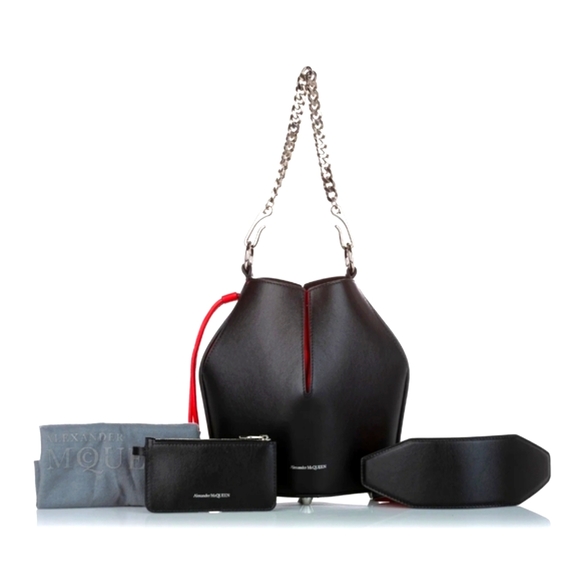 Alexander McQueen The Bucket Bag Black Calf Leather Small. Sold Out Everywhere!! - Picture 7 of 8